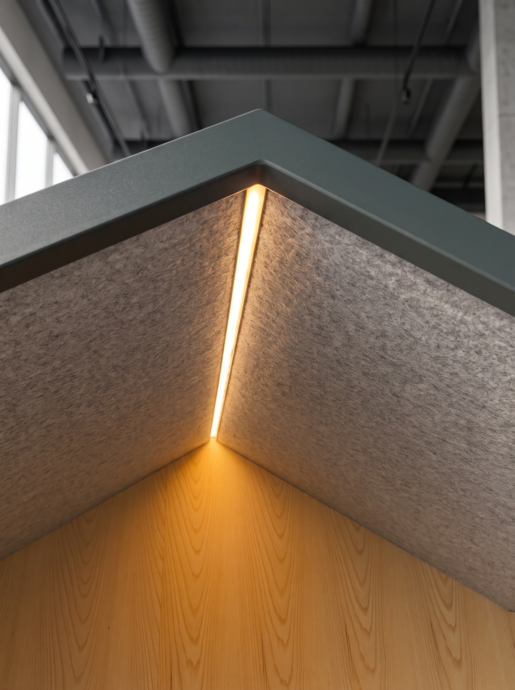 LED strip light along the ridge
